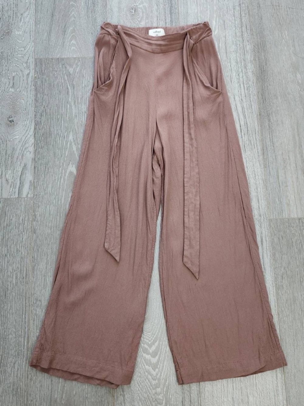 Aritzia Wilfred Tie Front Cropped Wide Leg Pants - XX